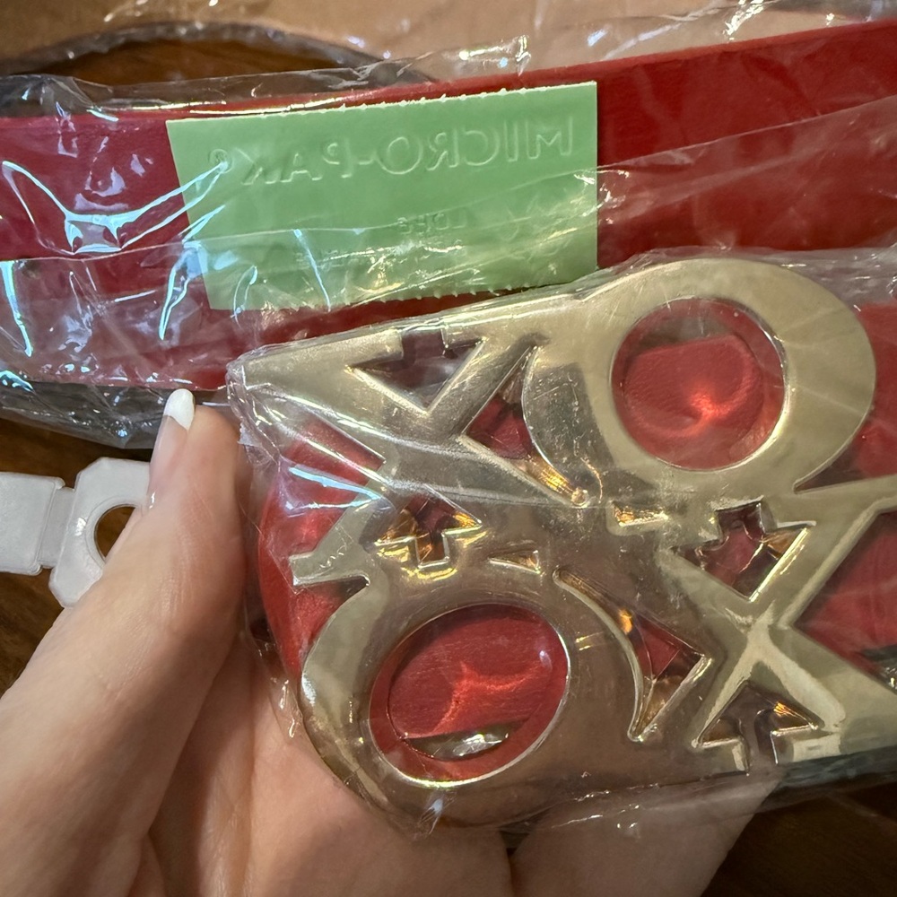 NWT Red Belt with Silver XO Buckle